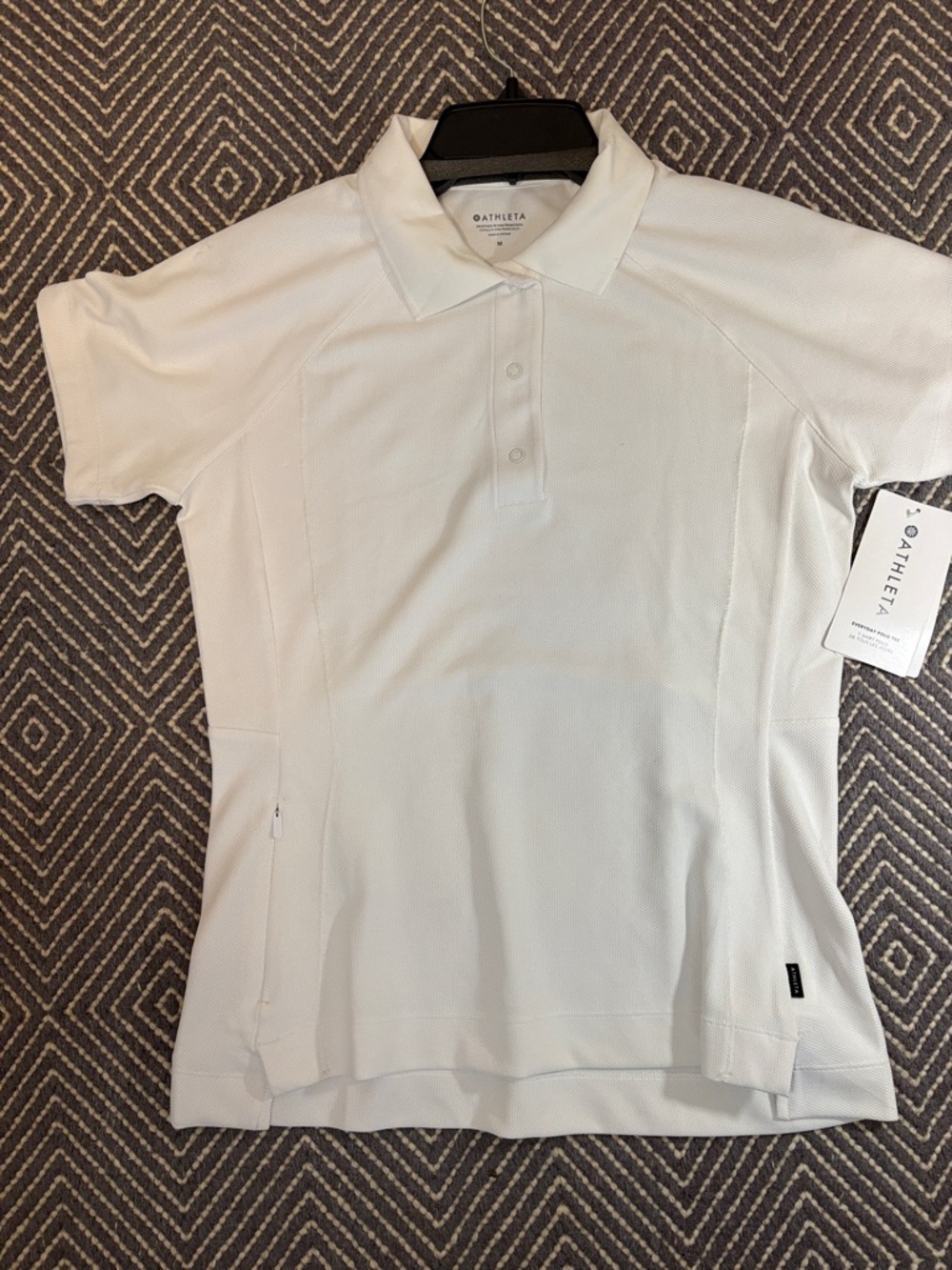 Athleta White everyday polo tee sz M
